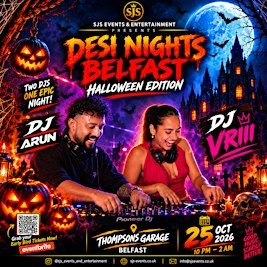DESI NIGHTS BELFAST – Halloween Edition Bollywood & South Indian Club Night