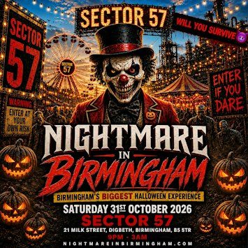 Nightmare In Birmingham - The Biggest Halloween Party - 1000+ Ravers