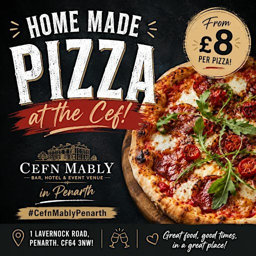 Pizza in Penarth at Cefn Mably Bar, Hotel & Event Venue