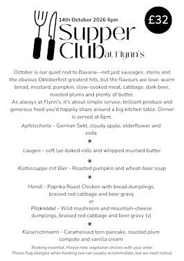 Supper Club at Flynn’s - October '26 (Bavaria)